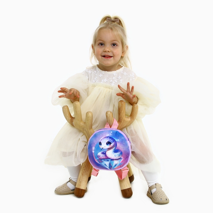 Новый год! Рюкзак детский новогодний &laquo;Волшебная змея&raquo;, плюшевый, цвет фиолетовый