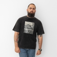 Футболка мужская MIST "Город" из вареного хлопка, цв. черный, р-р L Футболка мужская MIST "Город" из вареного хлопка, цв. черный, р-р L