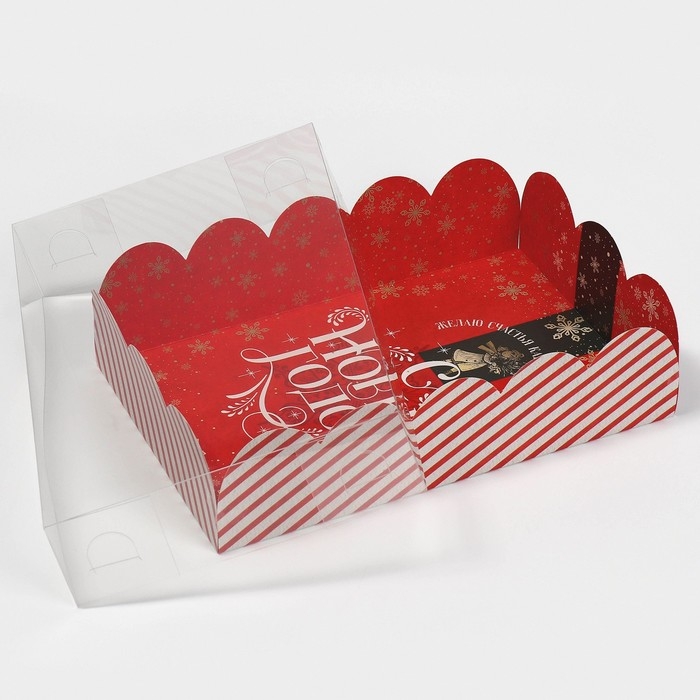 Коробка подарочная с PVC крышкой &laquo;Ретро&raquo;, 20 х 30 х 8 см, Новый год