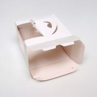 Коробка под бенто-торт с окном, белая, 15,5 х 15,5 х 10 см Коробка под бенто-торт с окном, белая, 15,5 х 15,5 х 10 см