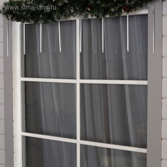 Гирлянда &laquo;Сосульки&raquo; 2.5 &times; 0.3 м, IP65, прозрачная нить, 192 LED, свечение белое с эффектом стекания, 12 В