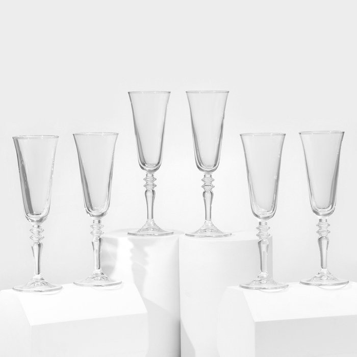 Набор бокалов для шампанского стеклянный Vintage, 190 мл, 6 шт Набор бокалов для шампанского стеклянный Vintage, 190 мл, 6 шт