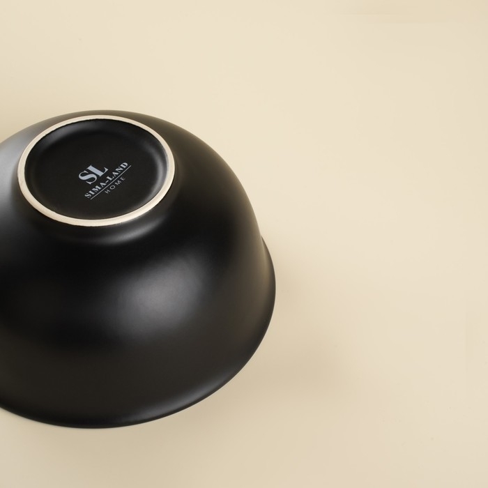 Набор салатников фарфоровых SL Home «Дарк», 750 мл, d=15 см, цвет чёрный Набор салатников фарфоровых SL Home «Дарк», 750 мл, d=15 см, цвет чёрный