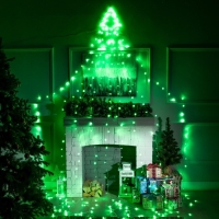 Светодиодная фигура &laquo;Ёлка&raquo; 3.5 м, пластик, 9 нитей, 220 В, свечение зелёное