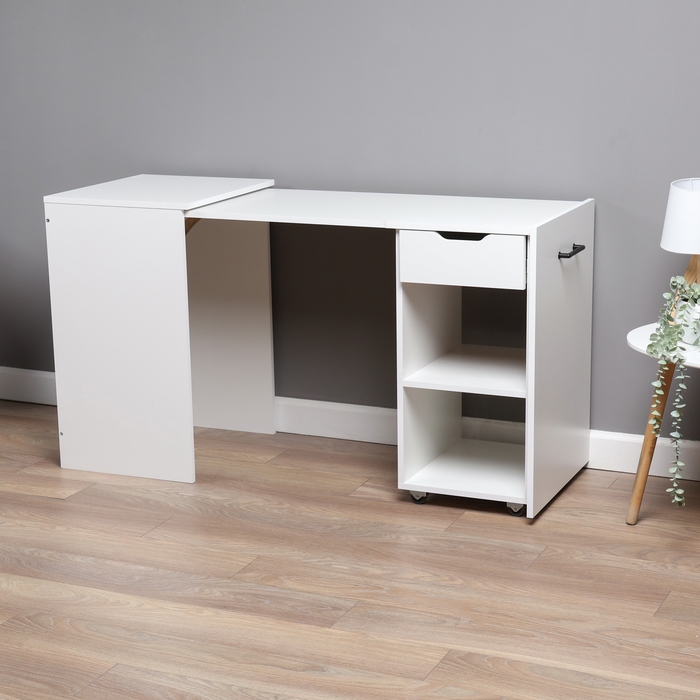 Стол-трансформер, 440(1400)х520х770, Белый/ Белый