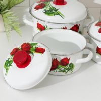 Набор эмалированных кастрюль &laquo;Андорра-1&raquo;, 3 предмета: 1,5 л, 2,3 л, 3 л, индукция