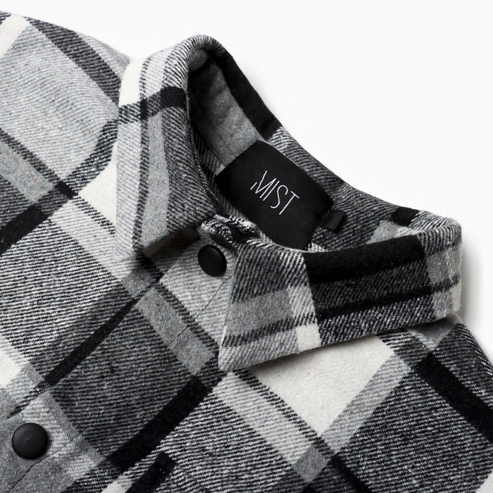 Рубашка мужская в клетку MIST, размер 46, черный/белый