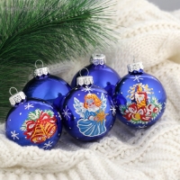 Набор новогодних шаров "Рождественнский" d-6 cм (набор 5 шт) микс Набор новогодних шаров "Рождественнский" d-6 cм (набор 5 шт) микс