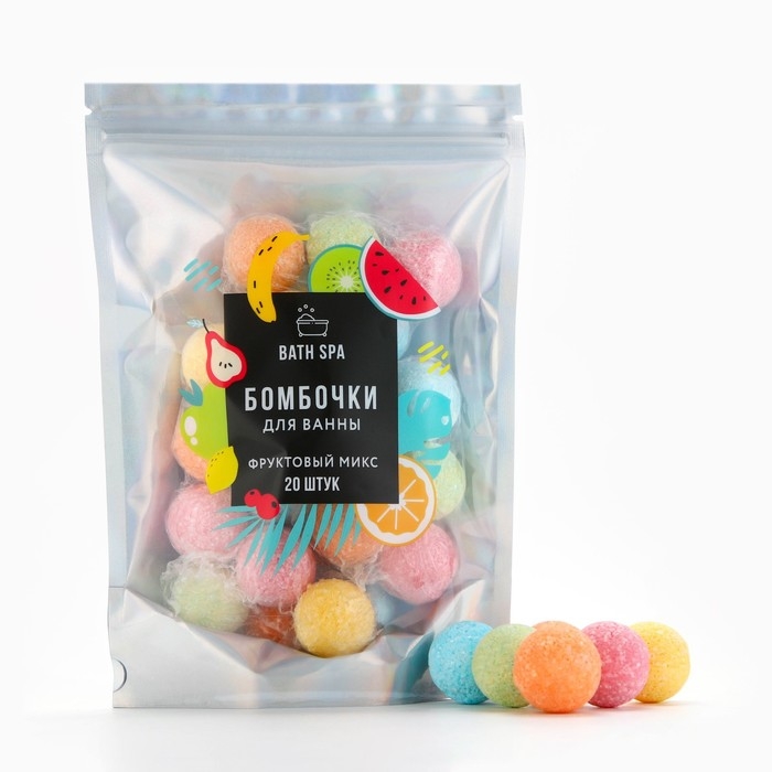Подарочный набор косметики &laquo;Фруктовый микс&raquo;, бомбочки для ванны, 20 х 10 г, BEAUTY FOX