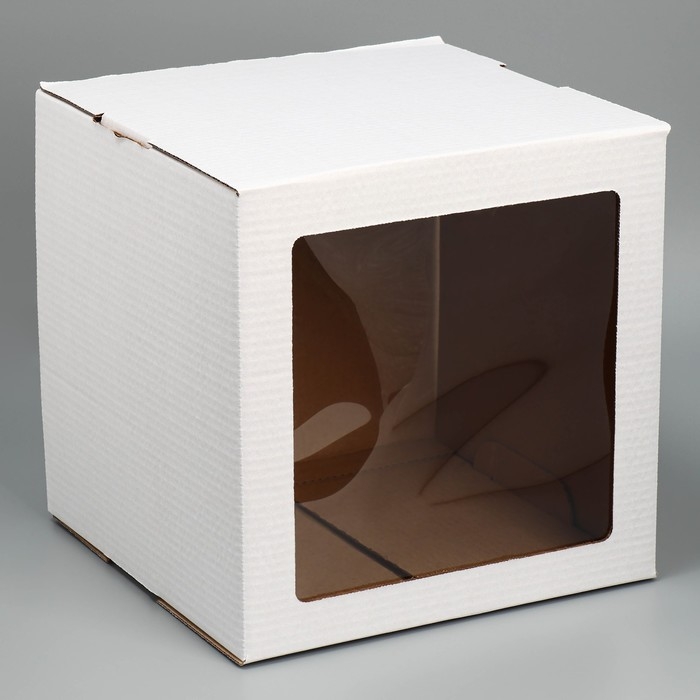 Коробка для торта с окном, кондитерская упаковка &laquo;Белая&raquo; 29 х 29 х 30 см