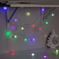 Гирлянда &laquo;Нить&raquo; 5 м с насадками &laquo;Сердце малое&raquo;, IP20, прозрачная нить, 20 LED, свечение мульти (RG/RB), мигание, 220 В