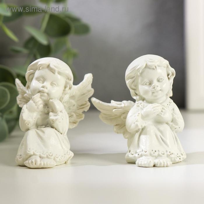 Сувенир полистоун "Белоснежный ангелочек в платье" МИКС 5х4,5х4,5 см