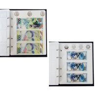 Альбом для монет на кольцах 225 х 265 мм, "Памятные монеты РФ", обложка ламинированный картон, 13 листов и 13 цветных картонных вставок Альбом для монет на кольцах 225 х 265 мм, "Памятные монеты РФ", обложка ламинированный картон, 13 листов и 13 цветных картонных вставок