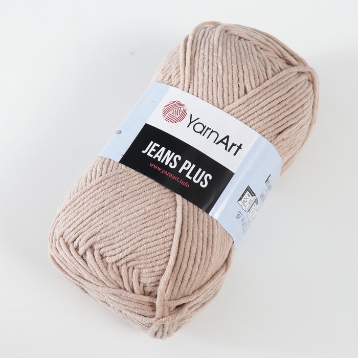Пряжа Пряжа "Jeans plus" 55% хлопок, 45% акрил 160м/100гр (87 св.беж)