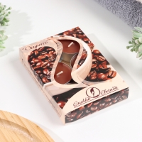 Набор чайных свечей ароматических "Эспрессо", 3,8х1,6 см, 3,5 ч, 12 г, 6 штук Набор чайных свечей ароматических "Эспрессо", 3,8х1,6 см, 3,5 ч, 12 г, 6 штук