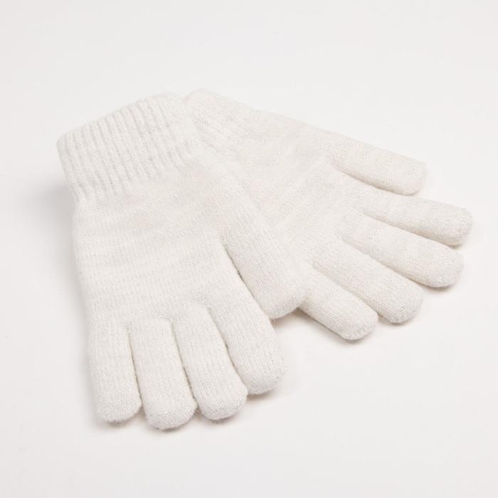 Перчатки женские двухслойные MINAKU однотонные, размер 6,5, цвет белый