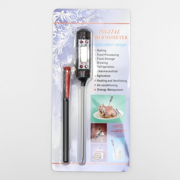 Термометр (термощуп) электронный на батарейках, в чехле Термометр (термощуп) электронный на батарейках, в чехле