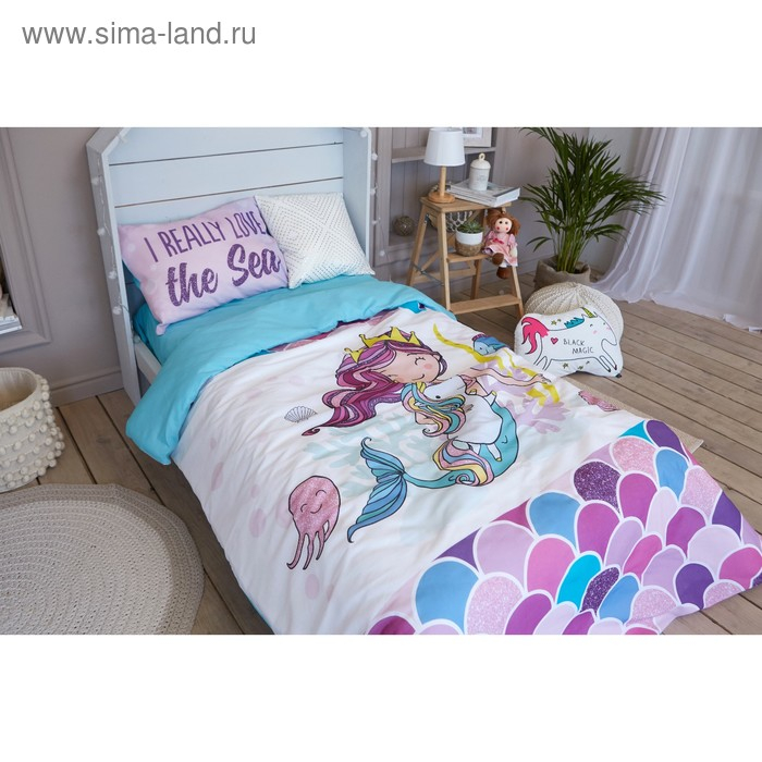 Постельное бельё &laquo;Этель&raquo; 1.5 сп Really mermaid 143*215 см, 150*214 см, 50*70 см -1 шт,100% хл, бязь