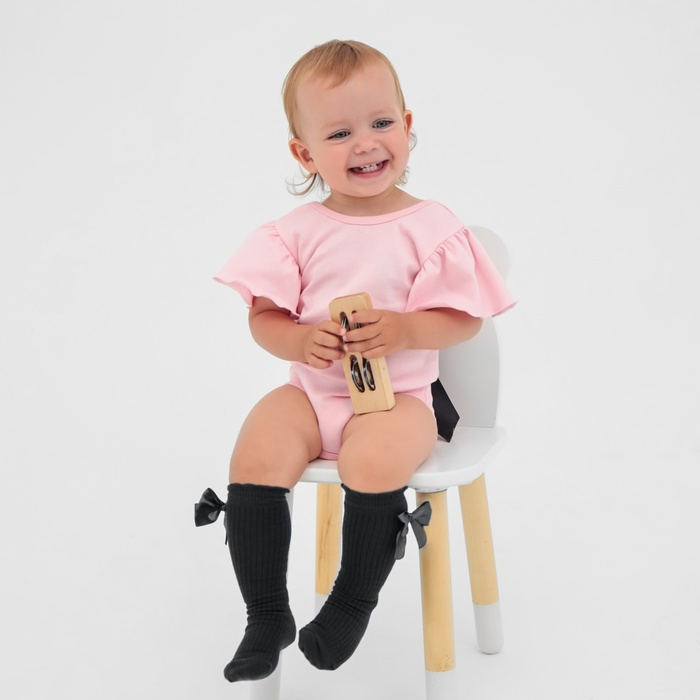 Боди Крошка Я Боди Крошка Я "Чёрный бант", розовый, р.22, рост 62-68