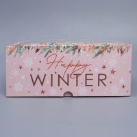 Коробка складная на 6 капкейков с окном &laquo;Happy winter&raquo;, 25 х 17 х 10 см, Новый год