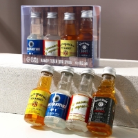 Подарочный набор косметики &laquo;Защитнику отечества&raquo;, гель для душа в алкогольном флаконе, 4 х 100 мл, HARD LINE