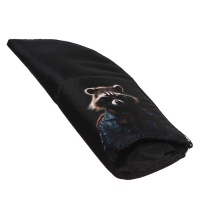 Пенал тубус-подставка, 85 х 210 х 65 мм, мягкий, тканевый, Calligrata, ПМО 12-20 "Енот"