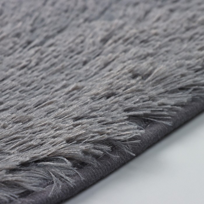 Коврики для ванной и туалета Доляна «Пушистик», 2 шт: 38×40 см, 40×60 см, цвет серый Коврики для ванной и туалета Доляна «Пушистик», 2 шт: 38×40 см, 40×60 см, цвет серый