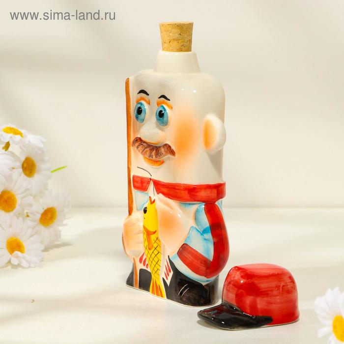 Штоф фарфоровый &laquo;Рыбак&raquo;, 0.35 л, в упаковке книге