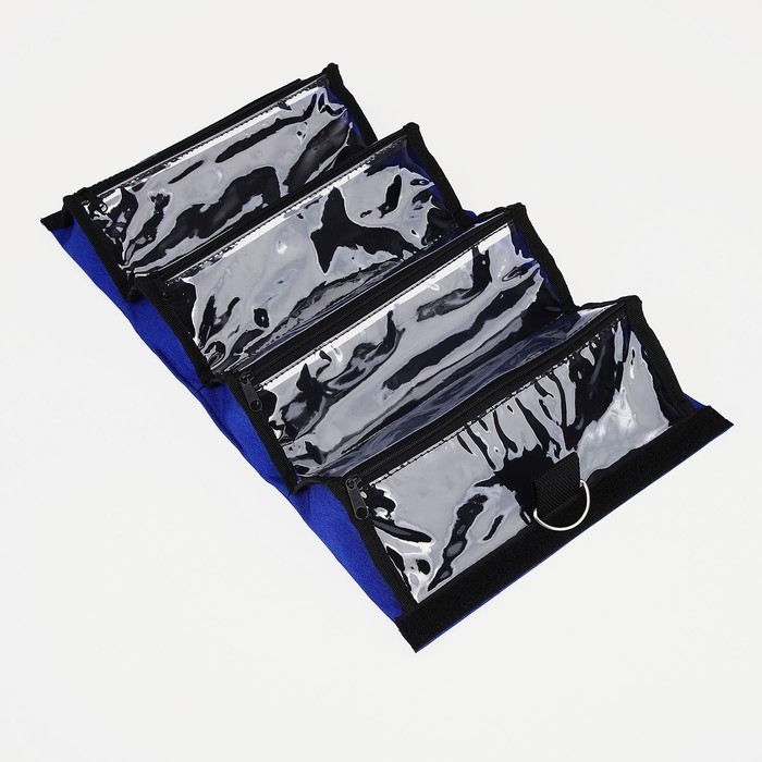 Косметичка, 4 отдела на молниях, цвет васильковый Косметичка, 4 отдела на молниях, цвет васильковый