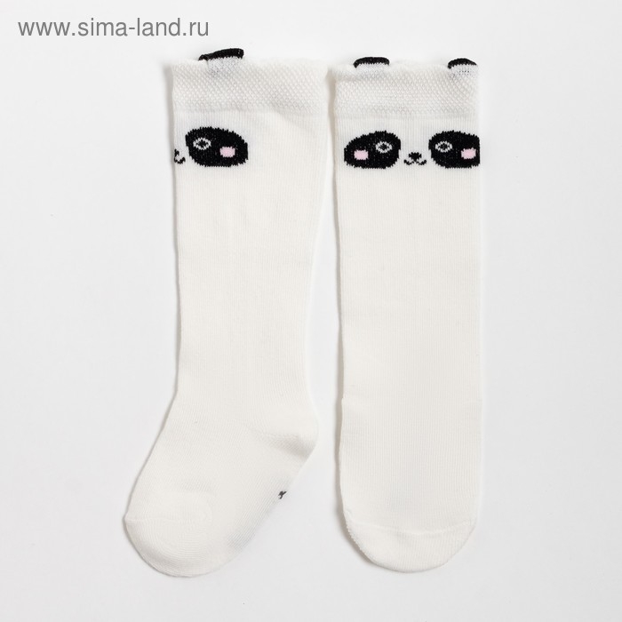 Гольфы Крошка Я &laquo;Панда&raquo; 12-14 см, цвет молочный