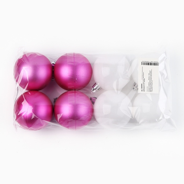 Шары ёлочные новогодние, на Новый год, d=6 см, 8 шт., цвет красный Шары ёлочные новогодние, на Новый год, d=6 см, 8 шт., цвет красный