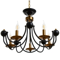 Люстра "Фломи" 5хЕ14 40Вт черно-золотой 60х73х60 см BayerLux