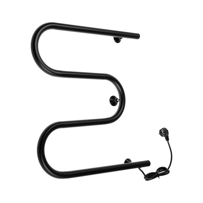 Полотенцесушитель электрический ZEIN, PE-02, М-образный, 500х500 мм, черный Полотенцесушитель электрический ZEIN, PE-02, М-образный, 500х500 мм, черный