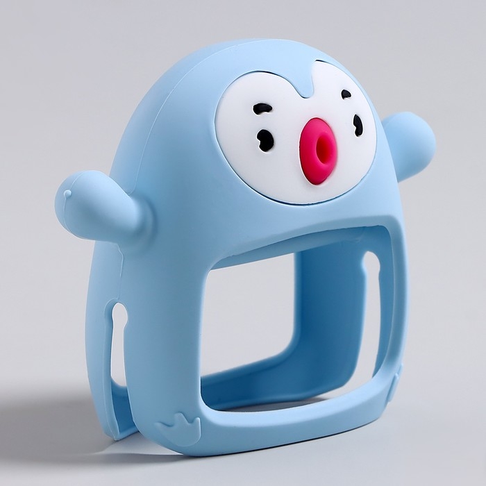 Прорезыватель зубной «Пингвинёнок», в форме соска c ручкой, цвет голубой Прорезыватель зубной «Пингвинёнок», в форме соска c ручкой, цвет голубой