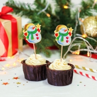 Шпажки для канапе «Снеговик со звездой», набор 12 шт. Шпажки для канапе «Снеговик со звездой», набор 12 шт.