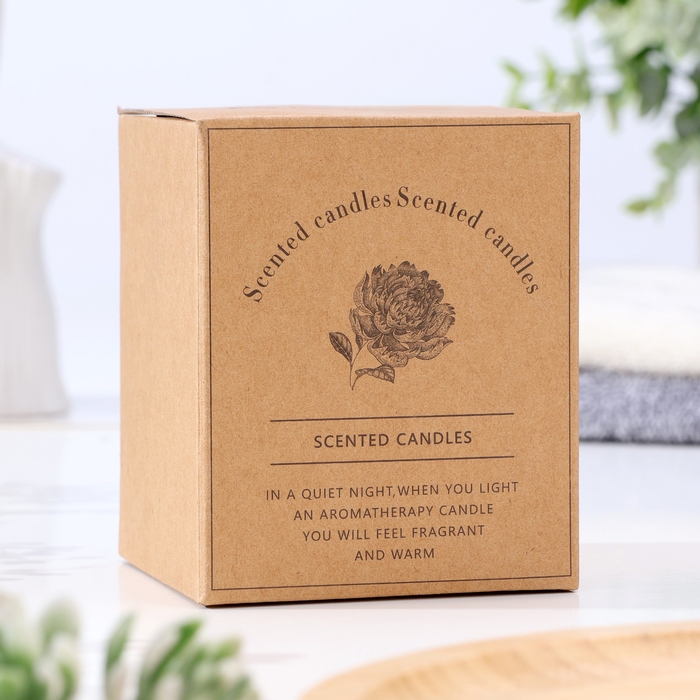 Свеча ароматическая в банке Свеча ароматическая в банке "Hong.Chen", лаванда