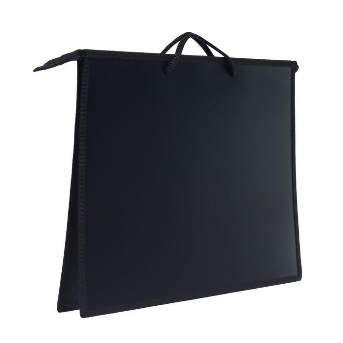 Папка для чертежей и рисунков A3, 420 х 343 х 50 мм, с ручками, пластиковая, молния сверху, 0.9 мм, Папка для чертежей и рисунков A3, 420 х 343 х 50 мм, с ручками, пластиковая, молния сверху, 0.9 мм, "Стандарт" ПР 3, чёрная