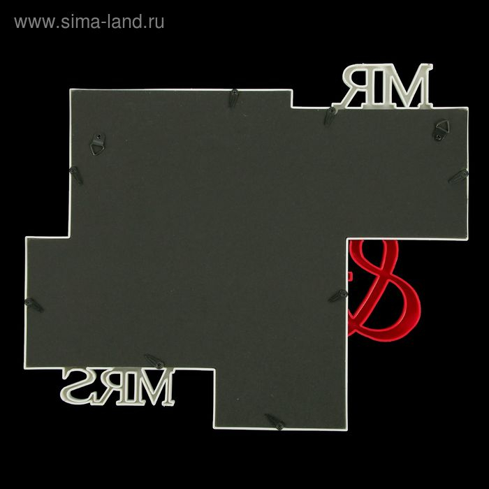 Фоторамка пластик на 4 фото 10х15, 13х18 см Фоторамка пластик на 4 фото 10х15, 13х18 см "Mr&Mrs" белая 40х33х2 см