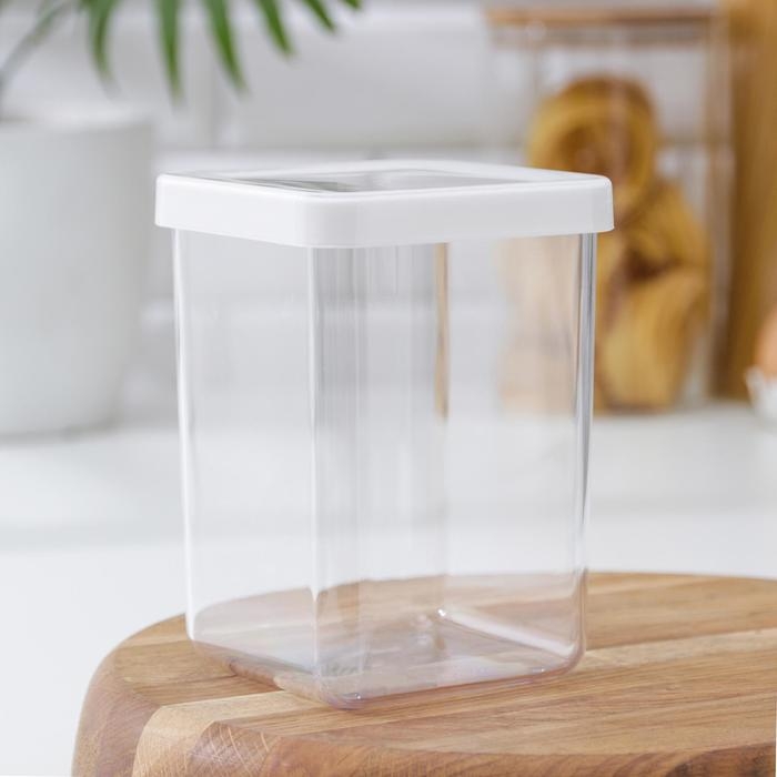 Контейнер для сыпучих продуктов &laquo;Степ&raquo;, 1 л, 10&times;10&times;14 см, цвет белый