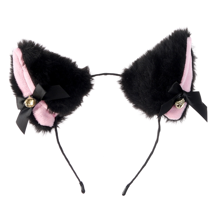 Карнавальный ободок «Ушки аниме», цвет чёрный Карнавальный ободок «Ушки аниме», цвет чёрный