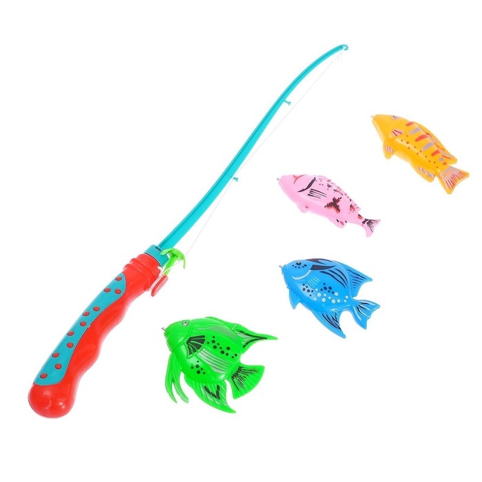 Рыбалка «Морская волна», 4 рыбки, удочка, МИКС Рыбалка «Морская волна», 4 рыбки, удочка, МИКС