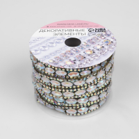 Стразы термоклеевые &laquo;Овалы&raquo;, ширина - 9 мм, 4,5 &plusmn; 0,5 м, цвет серебряный