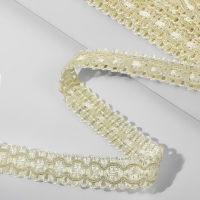 Тесьма декоративная, 16 мм, 9,1 &plusmn; 0,5 м, цвет сливочный