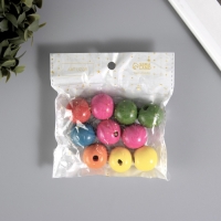 Бусина дерево "Шарики цветные" набор 10 шт 2,5х2,5 см