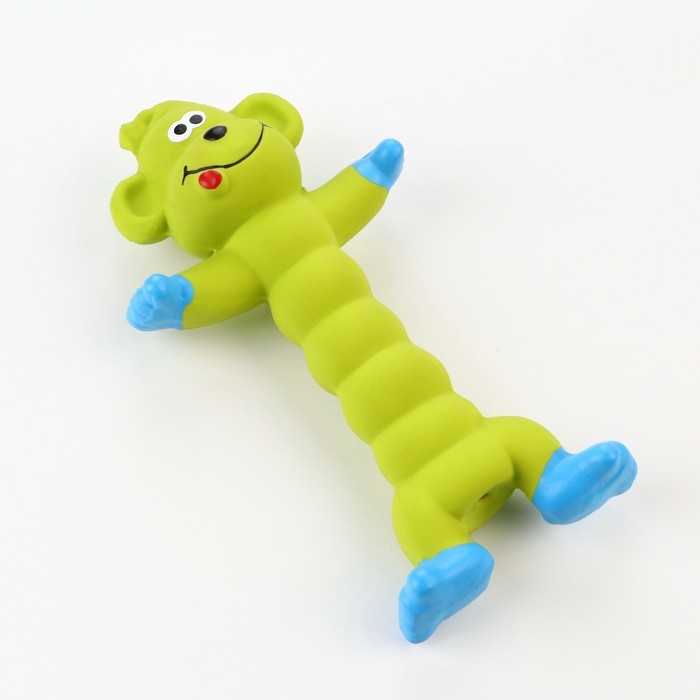 Игрушка пищащая для собак из латекса Игрушка пищащая для собак из латекса "Обезьянка", 21 см, зелёная