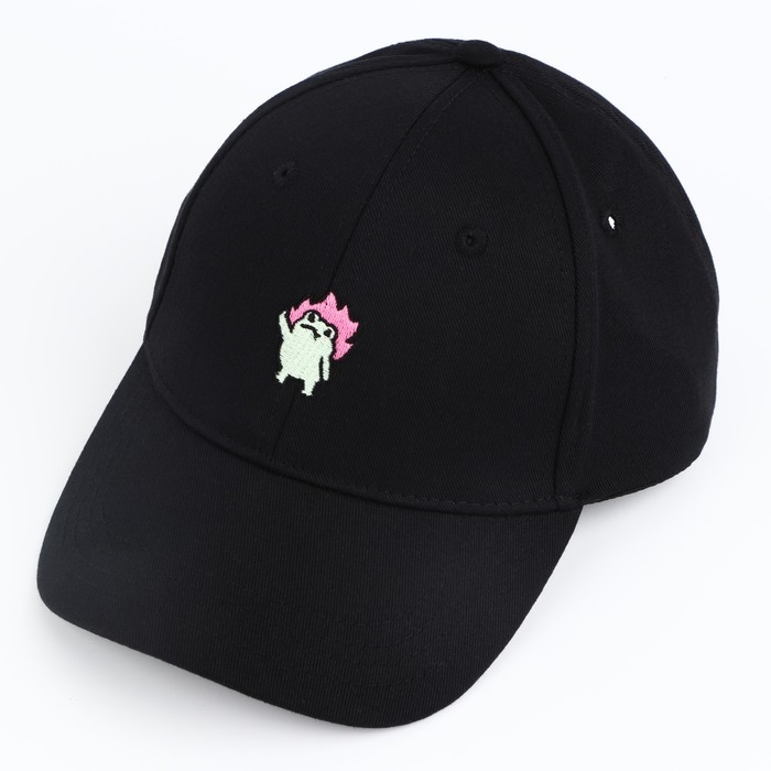 Кепка мужская «Лягушка», цвет чёрный, р-р 56 Кепка мужская «Лягушка», цвет чёрный, р-р 56