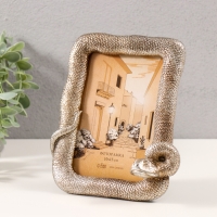 Фоторамка полистоун 10х15 см "Питон" серебро 15х4х17,5 см