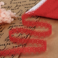 Кружево капроновое, 15 мм × 10 ± 1 м, цвет красный Кружево капроновое, 15 мм × 10 ± 1 м, цвет красный