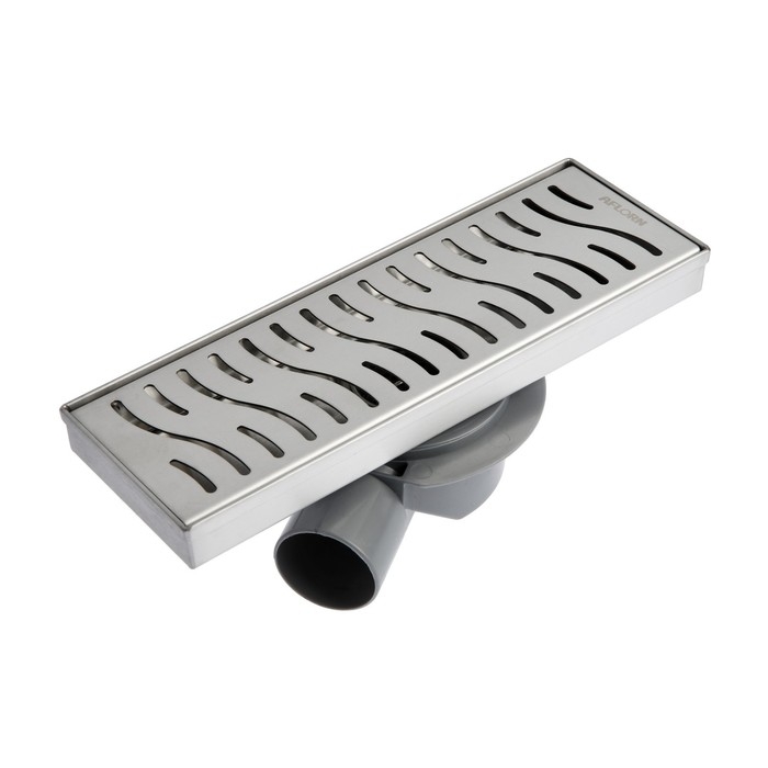 Трап AFLORN AF20410-30,d=50 мм,горизонтальный,c флaнцeм своб.вращ.360&deg;,100х300мм,нерж.сталь