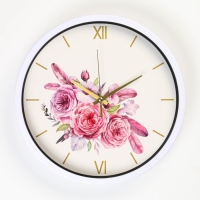Часы настенные "Пионы", d-30 см, дискретный ход Часы настенные "Пионы", d-30 см, дискретный ход